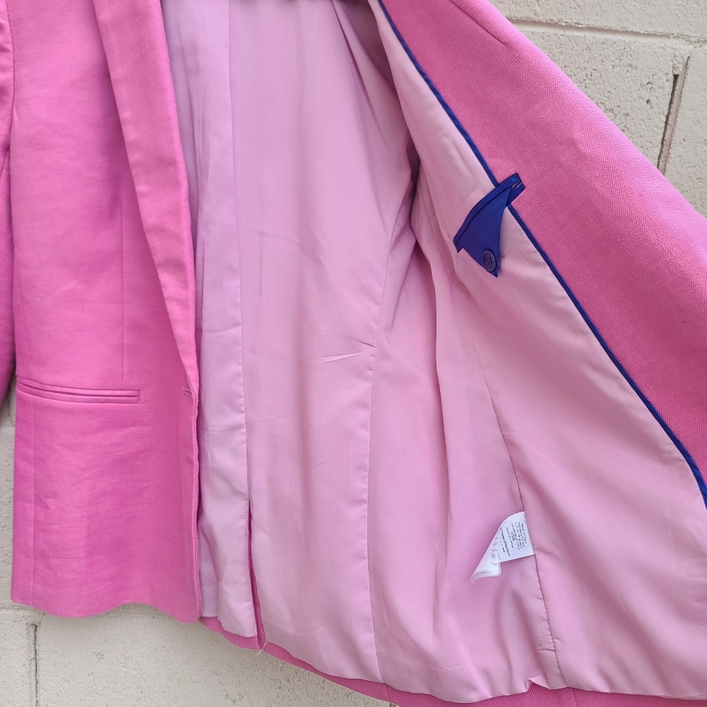 J. Crew | Parke Blazer in Stretch Linen in Pink Size 6 - Picture 10 of 15